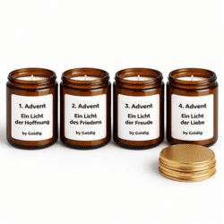 Adventskerzen Set – Ein Licht der Hoffnung, des Friedens, der Freude & der Liebe