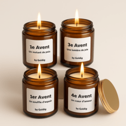 Adventskerzen Set  Französischen Text