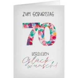 Geburtstagskarte Konfetti 70 Herzlichen Glückwunsch