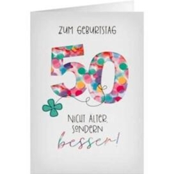 Geburtstagskarte Konfetti 50 Nicht älter sondern besser