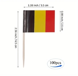Belgische Flaggen-Picker 100 Stück