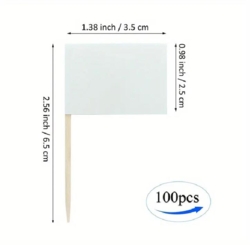 Weisse Flaggen-Picker 100 Stück