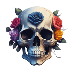 Bügelbild Skull Roses