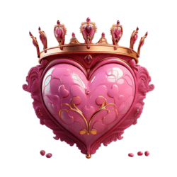 Bügelbild Herz mit Krone