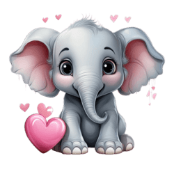 Bügelbild Baby Elefant