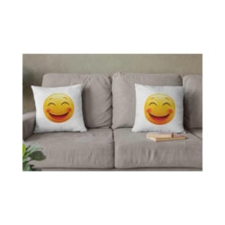 Coussins décoratifs avec motif thermocollant Big Smile – Lot de 2