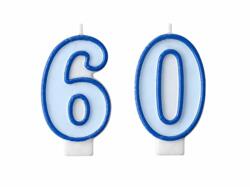 Tortenkerzen Set Zahl 6 & 0 Blau