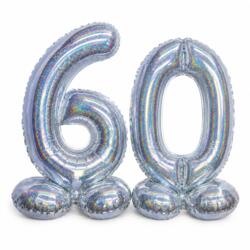 Zahlenballons Stehende Silber Set 6 & 0)