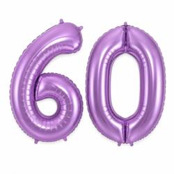 60 Geburtstagsballons Lila Set 6 & 0