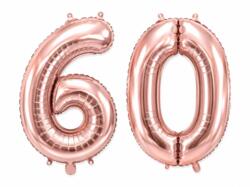 60 Geburtstagsballons Roségold - Set 6 & 0 35cm