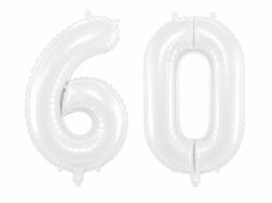 60 Geburtstag Ballons Weiss - Set 6 & 0