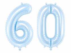 60 Geburtstagsballons Helles Blau Set 6 & 0
