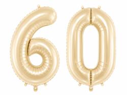 60 Geburtstagsballons Beiges - Set 6 & 0
