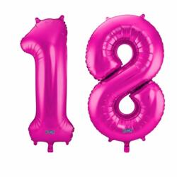 18 Geburtstag Ballon Set 1 & 8 Pink