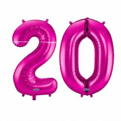 20 Geburtstag Ballon Set 2 & 0 Pink