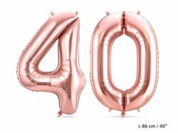 Zahlenballons 40 Roségold - Set 4 & 0 86cm