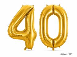 Zahlenballons 40 Gold - Set 4 & 0 86cm