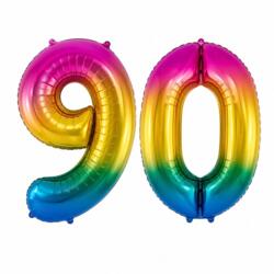 90 Geburtstag Ballon Set 9 & 0 Regenbogen