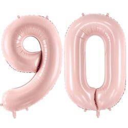 Zahlenballon 90 Hellpink - Set 9 & 0 72cm