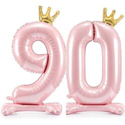 90 Geburtstag Ballon Set 9 & 0 Pink 84cm