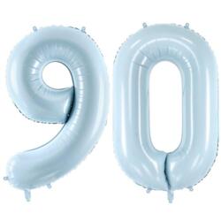 90 Geburtstag Ballon Set 9 & 0 Helles Blau 72cm