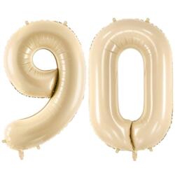 90 Geburtstag Ballon Set 9 & 0 Beige 72cm