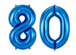 80 Geburtstag Ballon Set 8 & 0 Blau 86cm