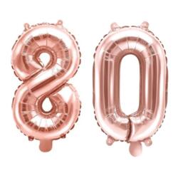 Zahlenballon Set 80 Roségold 35cm