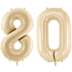 90 Geburtstag Ballon Set 8 & 0 Beige 72cm