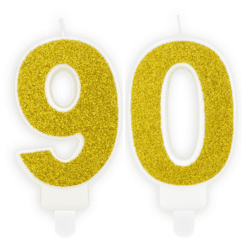 Geburtstagskerzen 90 Gold Set 9 & 0