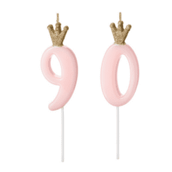 90 Geburtstag Geburtstagskerzen Pink Krone