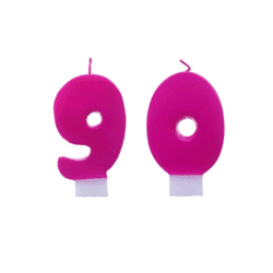 90 Geburtstag Geburtstagskerzen Dunkelpink