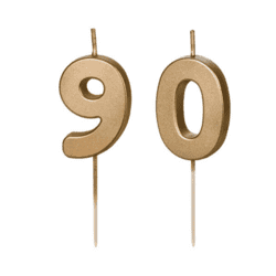 90 Jahre Tortenkerzen Gold Set 9 & 0