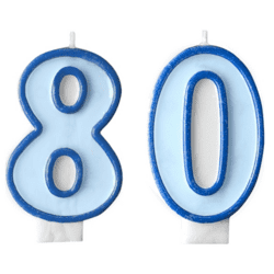 80 Geburtstag Geburtstagskerzen Blau