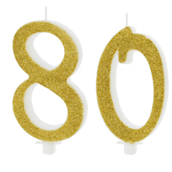 Geburtstagskerzen 80 Goldig Set 8 & 0