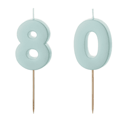 80 Geburtstag Geburtstagskerzen Hellblau