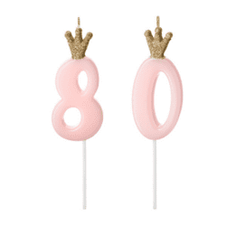 80 Geburtstag Geburtstagskerzen Pink Krone