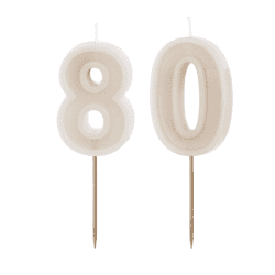 80 Geburtstag Geburtstagskerzen Grau