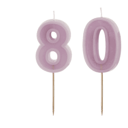 80 Geburtstag Geburtstagskerzen Lila