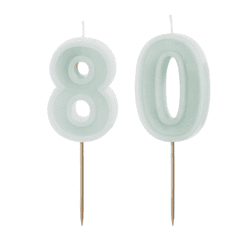 80 Geburtstag Geburtstagskerzen Mint