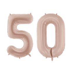 50 Geburtstag Ballon Set 5 & 0 Dunkelbeige 72cm