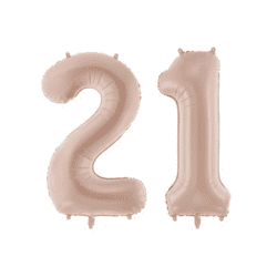21 Geburtstag Ballon Set 2 & 1 Dunkelbeige 72cm