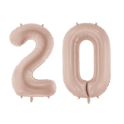 20 Geburtstagsballon Set 2 & 0 Dunkelbeige 72cm