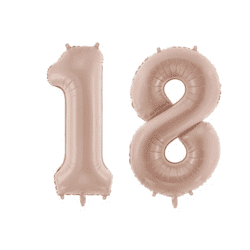 18 Geburtstagsballon Set 1 & 8 Dunkelbeige 72cm