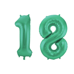 18 Geburtstag Ballon Set 1 & 8 Grün 86cm