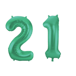 21 Geburtstag Ballon Set 2 & 1 Grün 86cm
