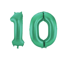 Zahlenballons 10 Geburtstag Ballon Set 1 & 0 Grün 86cm