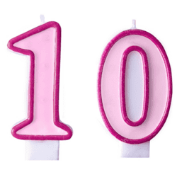 10 Geburtstag Geburtstagskerzen Pink