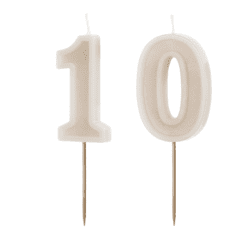 10 Geburtstag Geburtstagskerzen Grau