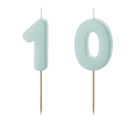 10 Geburtstag Geburtstagskerzen Hellblau